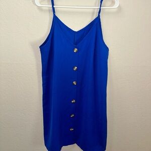 Vibrant Blue Button-Down Dress